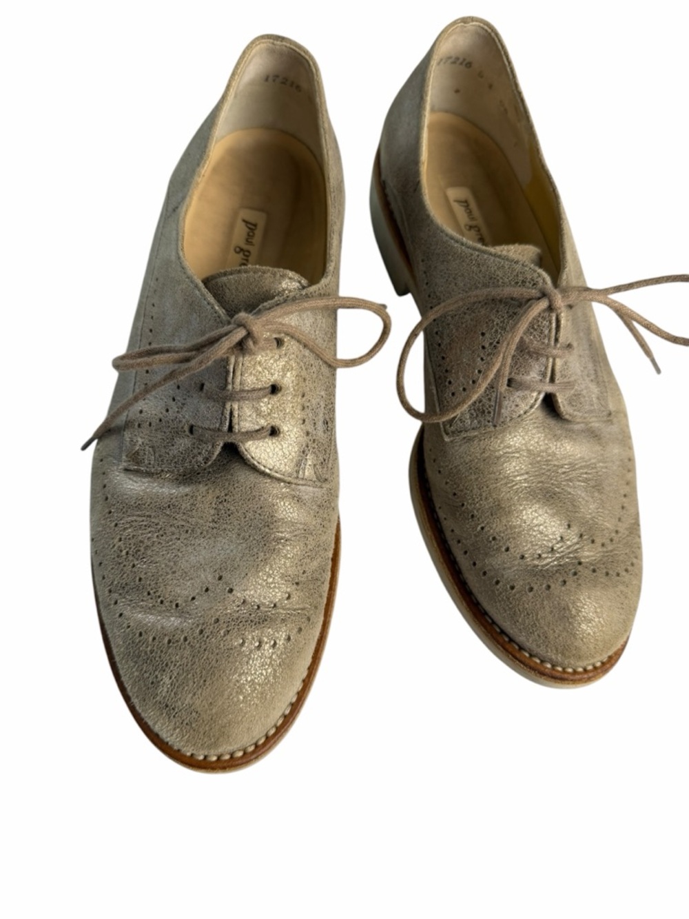 Paul Green metallic Shimmery Lace Up Oxford Flats